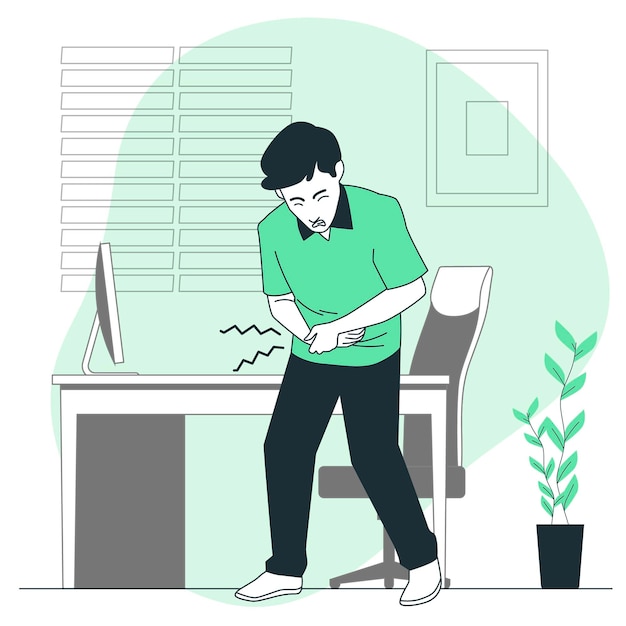 Ilustración del concepto de dolor de estómago