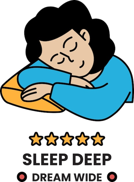 Ilustración en el concepto de dormir y dormir bien en estilo de línea