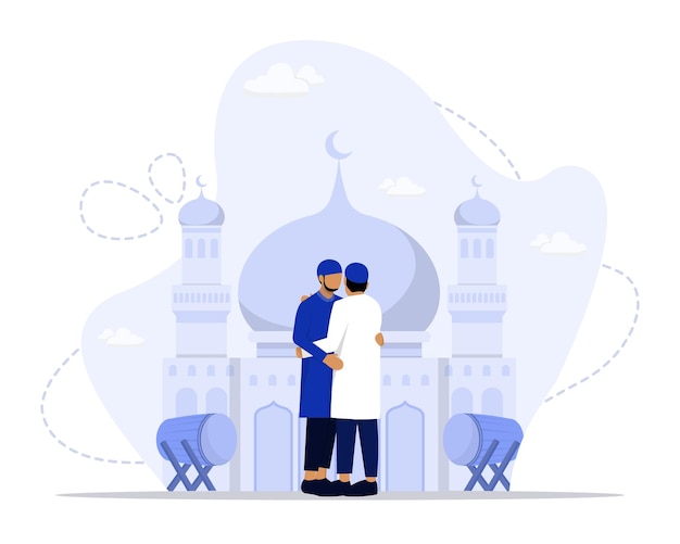 Vector ilustración del concepto de eid al fitr