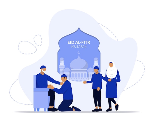 Vector ilustración del concepto de eid al fitr