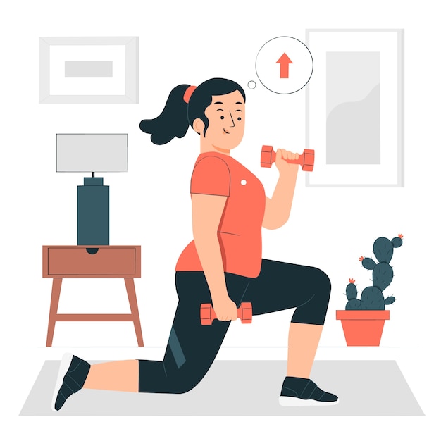 Ilustración del concepto de ejercicio con mancuernas