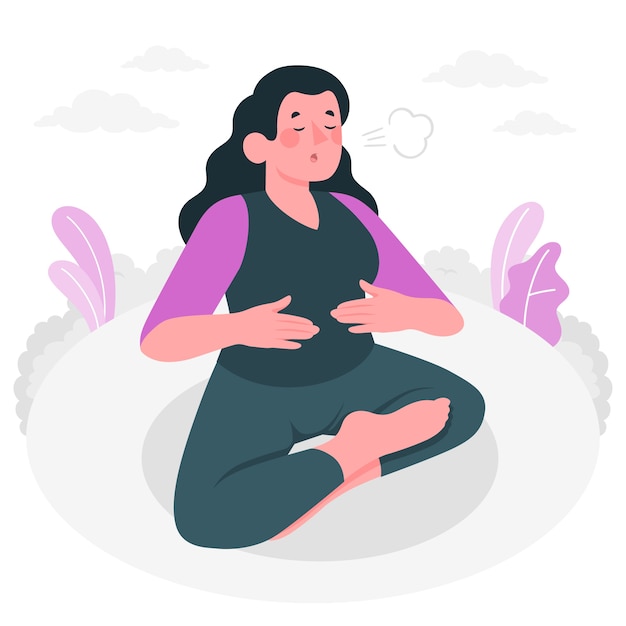 Ilustración del concepto de ejercicio de respiración
