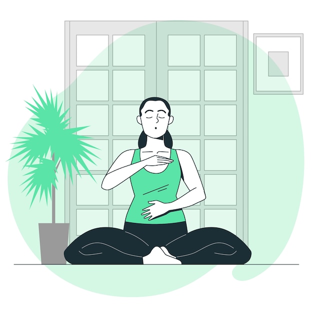 Ilustración del concepto de ejercicio de respiración