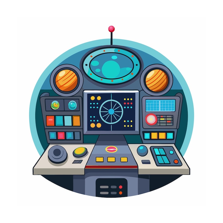 Vector ilustración del concepto de elementos retro futuristas