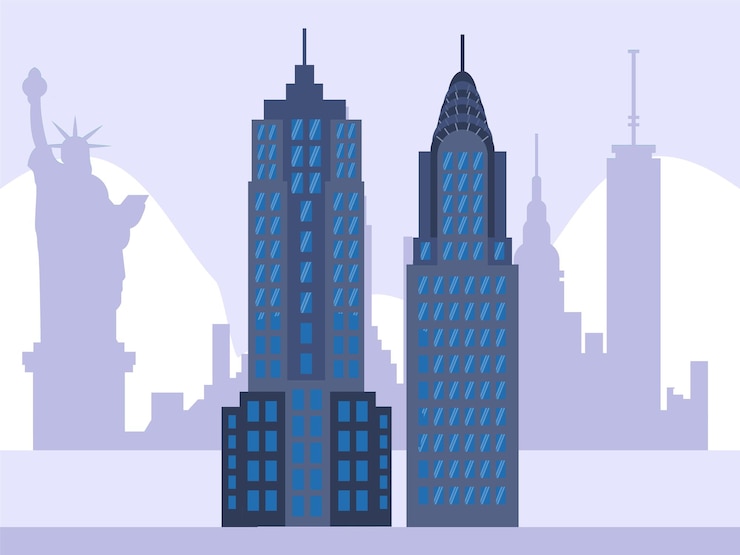 Vector ilustración del concepto del empire state building elegante y hermosa