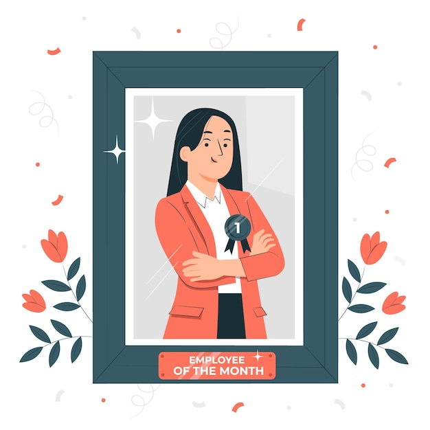 Ilustración del concepto de empleado del mes