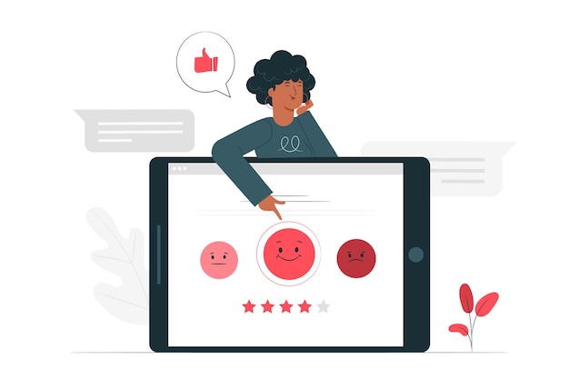 Ilustración de concepto de encuesta a los clientes