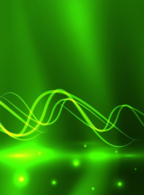 Ilustración del concepto de energía vectorial de fondo de onda brillante brillante