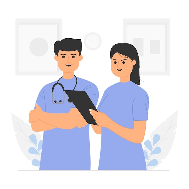 Ilustración del concepto de enfermera