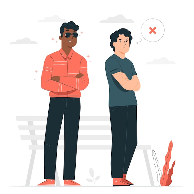 Ilustración del concepto de envidia