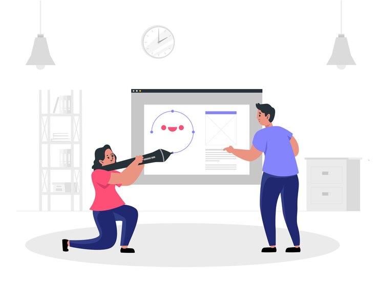 Ilustración del concepto de equipo creativo Trabajo en equipo Página de aterrizaje concepto de compañeros de trabajo