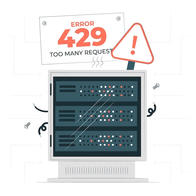 Ilustración del concepto de error 429