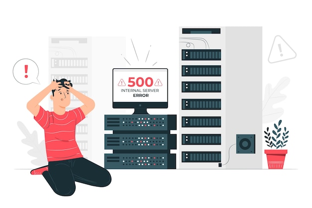 Ilustración del concepto de error del servidor interno 500