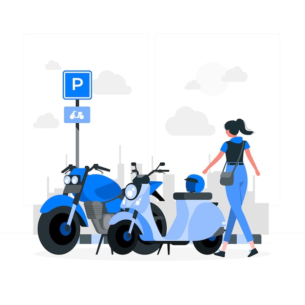 Ilustración del concepto de estacionamiento
