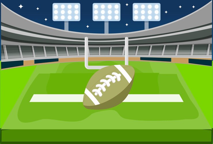 Vector ilustración del concepto del estadio de rugby elegante y hermosa