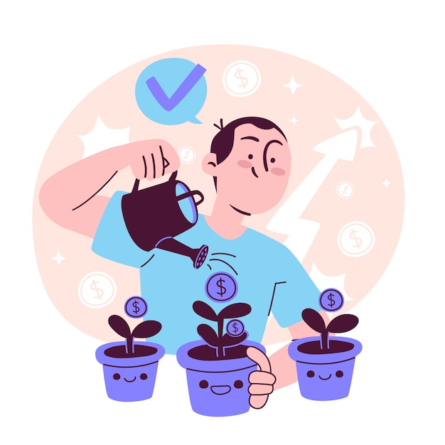 Ilustración del concepto de éxito financiero