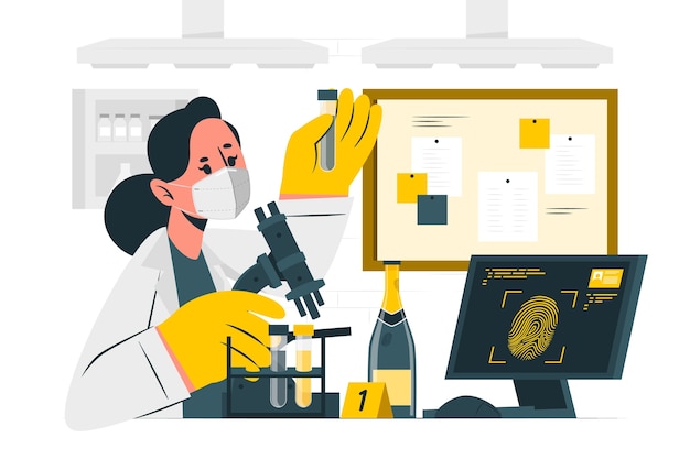 Ilustración del concepto de experto forense
