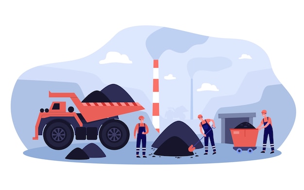 Vector ilustración del concepto de extracción de carbón