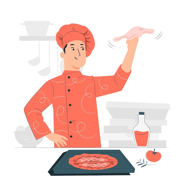 Ilustración de concepto de fabricante de pizza