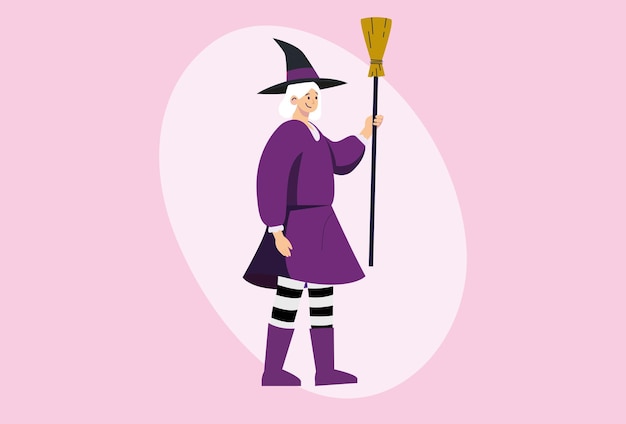 Ilustración del concepto familiar de las brujas elegante y hermosa
