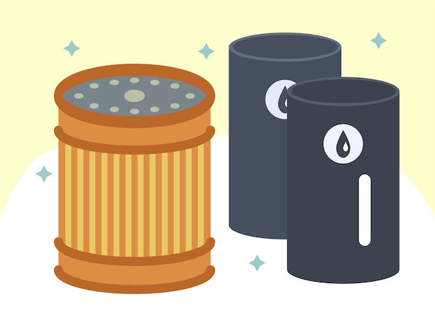 Ilustración del concepto del filtro de aceite elegante y hermosa