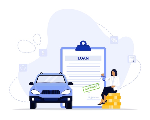 Ilustración de concepto de finanzas de coche