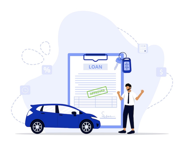 Vector ilustración de concepto de finanzas de coche