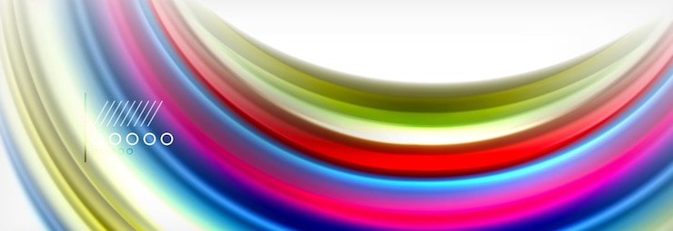 Vector ilustración del concepto de flujo de color de fondo de ondas borrosas de líquido liso