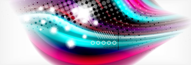 Vector ilustración del concepto de flujo de color de fondo de ondas borrosas de líquido liso