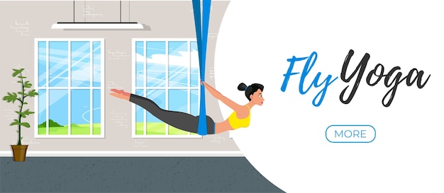 Ilustración de concepto de Fly Yoga