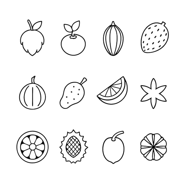Ilustración del concepto de frutas frescas