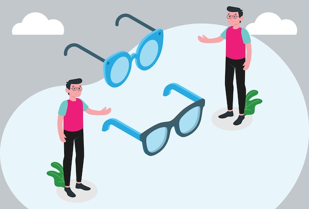 Ilustración del concepto de las gafas