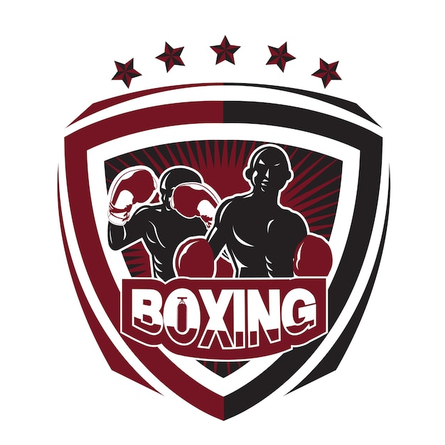 Ilustración del concepto de ganador logoTwo de boxeo