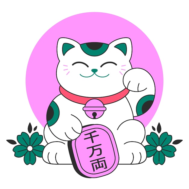Ilustración del concepto de gato de la suerte
