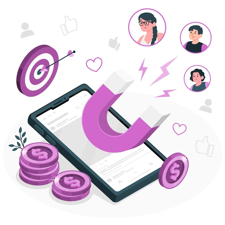 Vector ilustración del concepto de generación de nuevos clientes potenciales