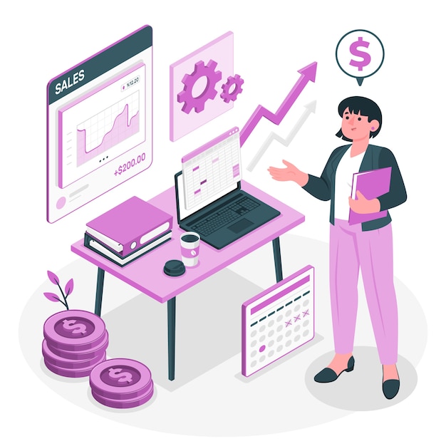 Ilustración del concepto de gerente de ventas