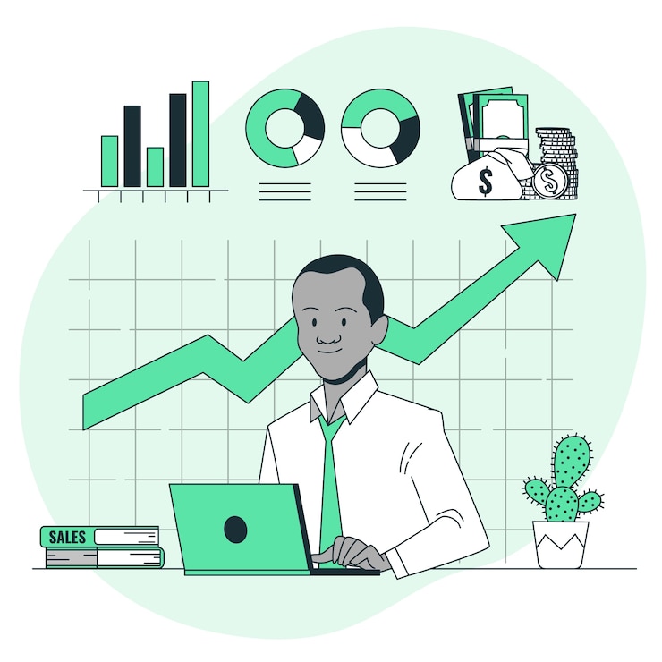 Vector ilustración del concepto de gerente de ventas