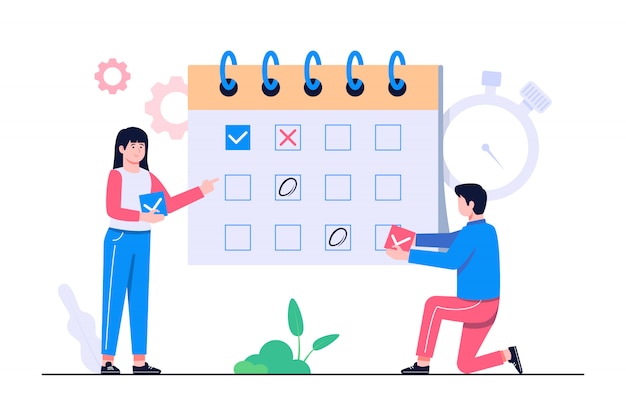 Ilustración del concepto de gestión de horarios