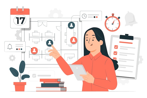Ilustración del concepto de gestión de oficina