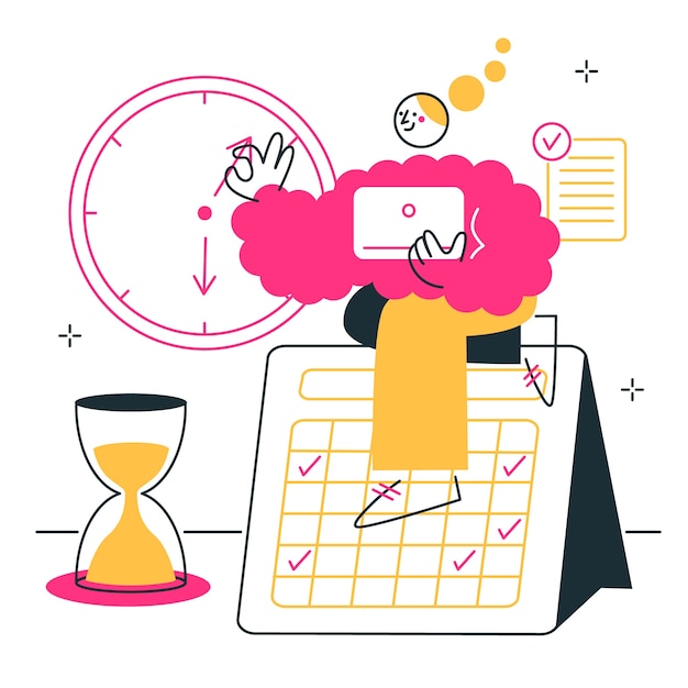 Ilustración del concepto de gestión del tiempo