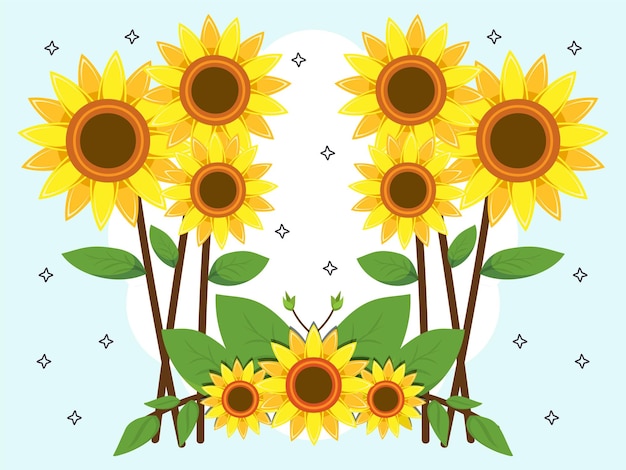 Ilustración del concepto de girasol elegante y hermosa