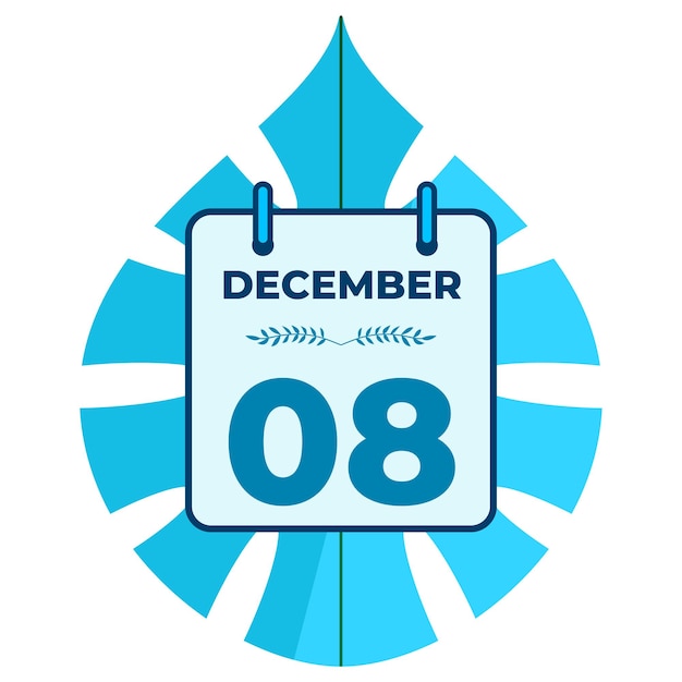 Ilustración del concepto de la hoja vectorial DECEMBER