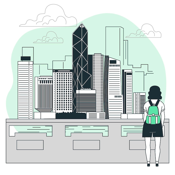 Vector ilustración del concepto de hong kong