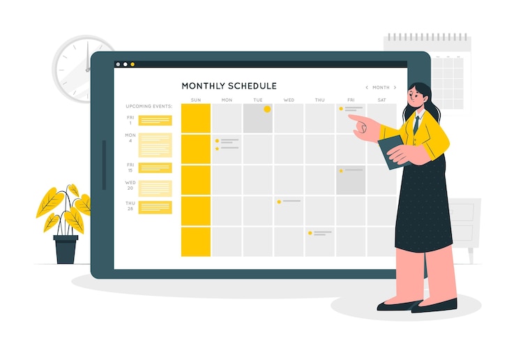 Vector ilustración del concepto de horario