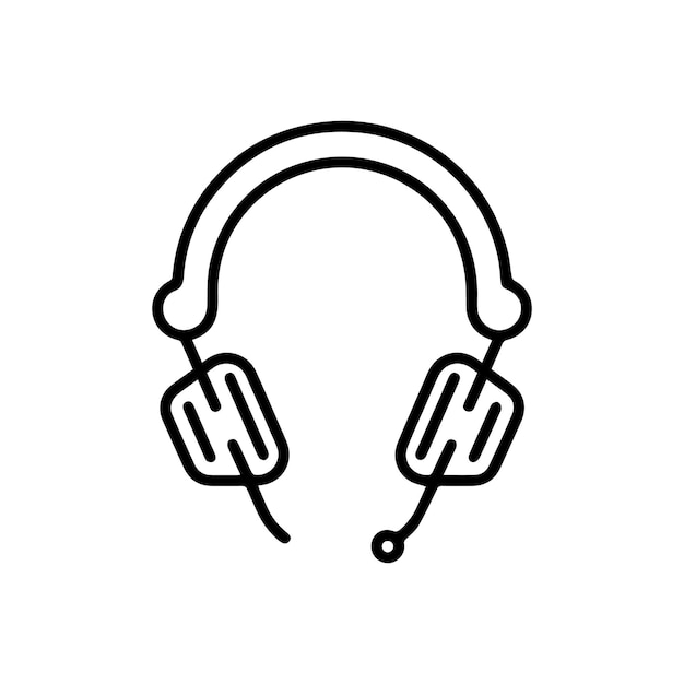 Ilustración del concepto del icono de la línea de auriculares diseño del signo vectorial del símbolo del contorno