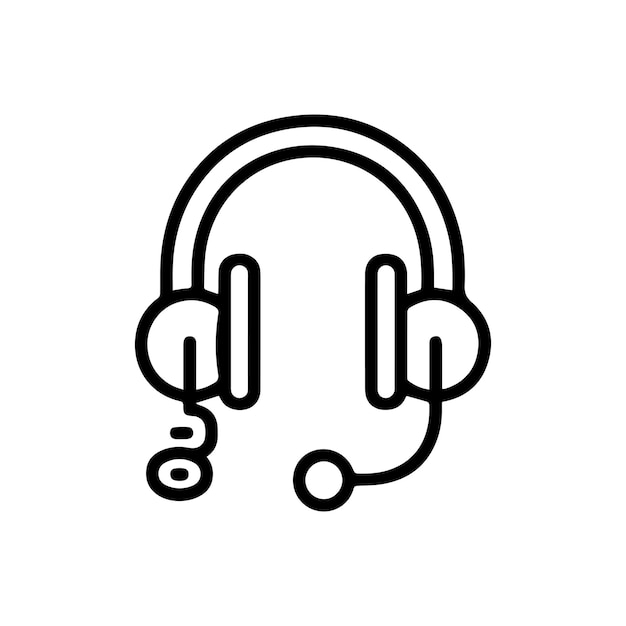 Ilustración del concepto del icono de la línea de auriculares diseño del signo vectorial del símbolo del contorno