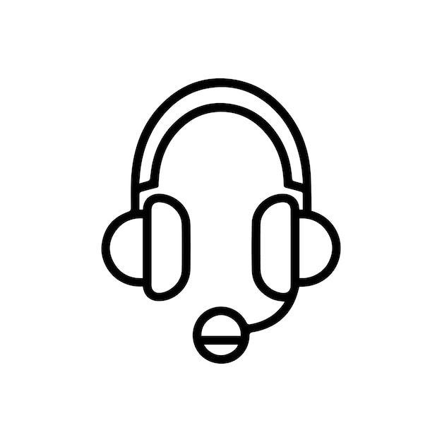 Ilustración del concepto del icono de la línea de auriculares diseño del signo vectorial del símbolo del contorno