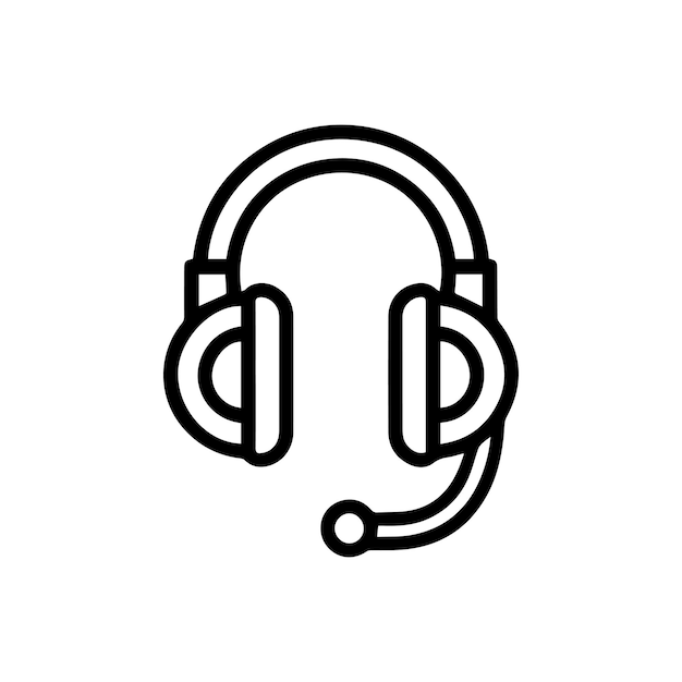 Ilustración del concepto del icono de la línea de auriculares diseño del signo vectorial del símbolo del contorno