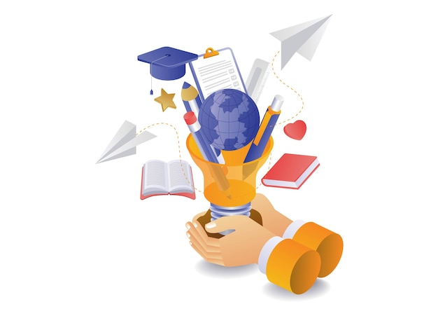 Ilustración del concepto de la idea de educación escolar