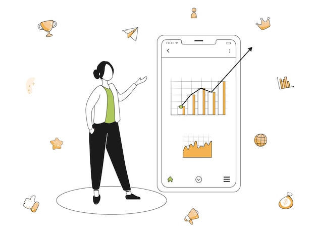 Ilustración del concepto de las ideas sociales del marketing digital